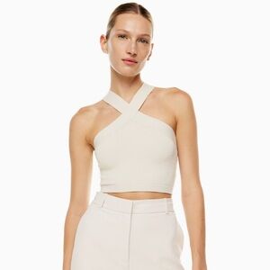 Aritzia Barbaro Sculpt Knit Criss Cross Cropped Tank